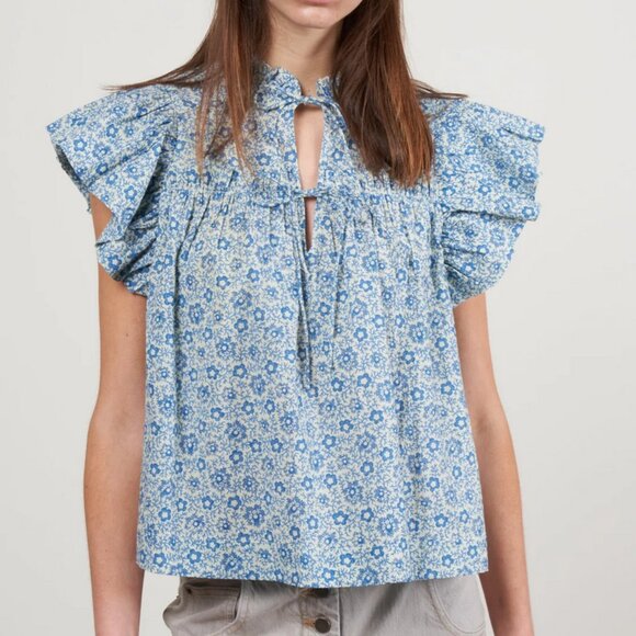 Sea New York Ida Short Sleeve Blouse Size Medium - Picture 1 of 6